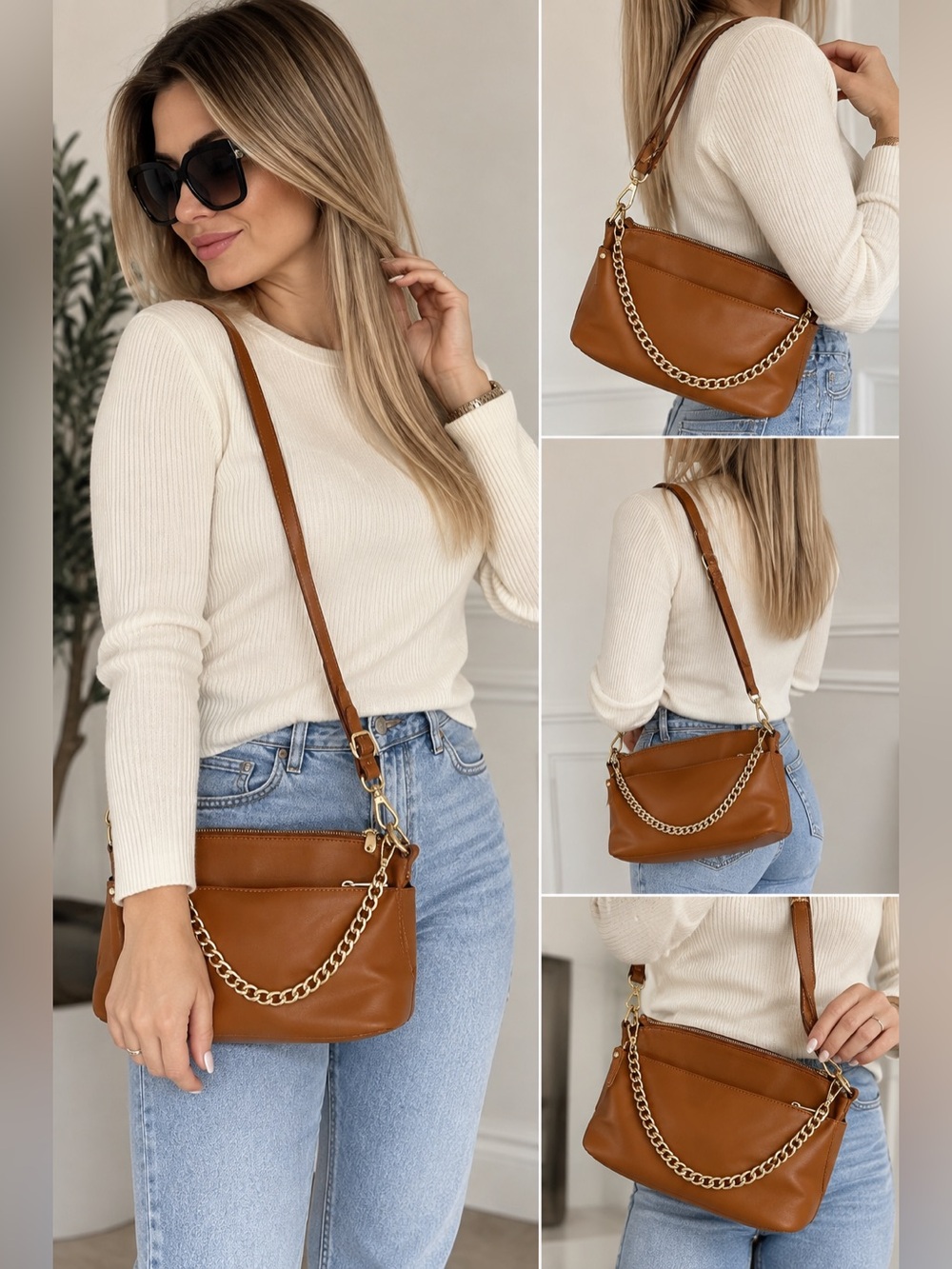 Divina Firenze Genuine Italian Leather
Cognac Clutch Handle Shoulder
Handbag